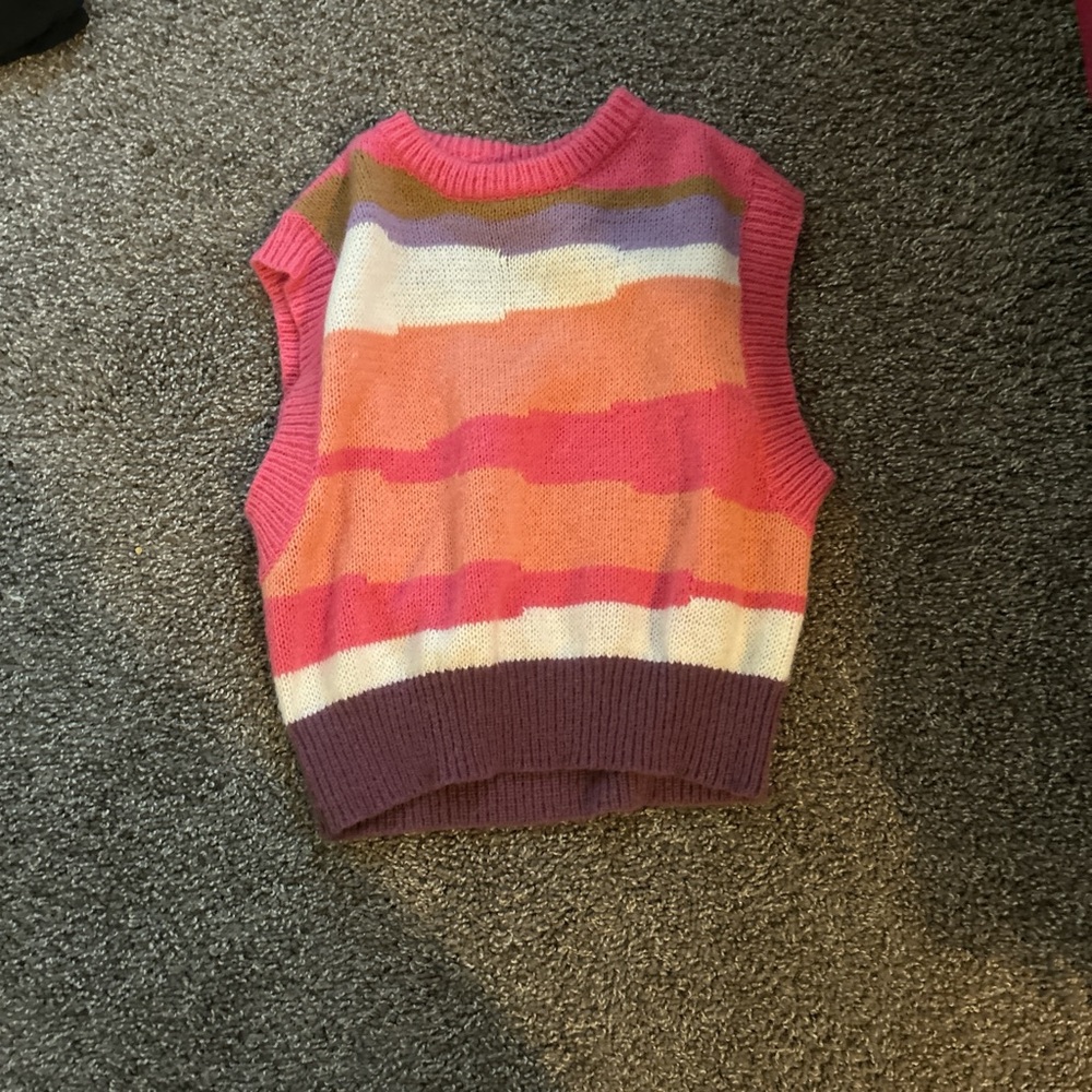SHEIN Multicolor Striped Sweater Vest